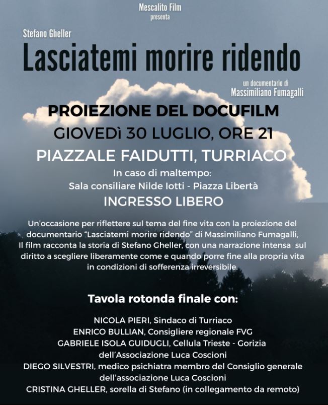 FINE VITA. BULLIAN (CC): 30/7 A TURRIACO PRIMA FVG DOCUFILM SU GHELLER